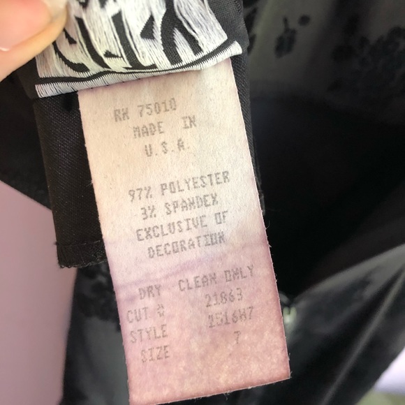 Vintage Y2K bodycon dress with flocked floral pattern - Picture 11 of 11